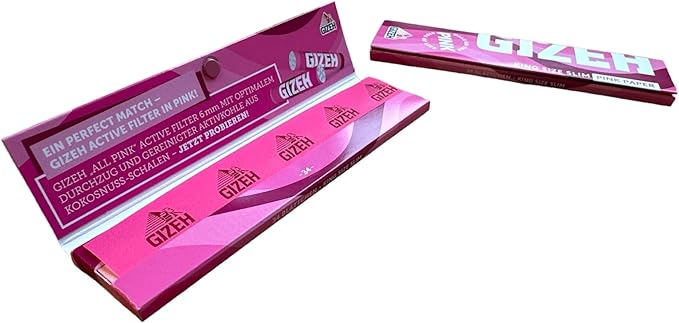 Gizeh Pink King Size Slim-Langes Papier-50 Heftchen a 34 Blättchen, Papier