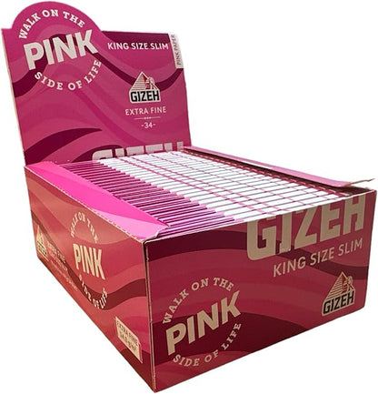 Gizeh Pink King Size Slim-Langes Papier-50 Heftchen a 34 Blättchen, Papier